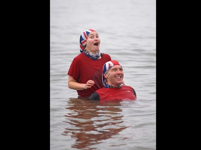 New Year's Day dip in Fleetwood
