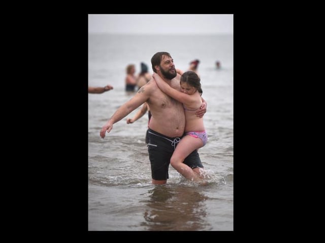 New Year's Day dip in Fleetwood