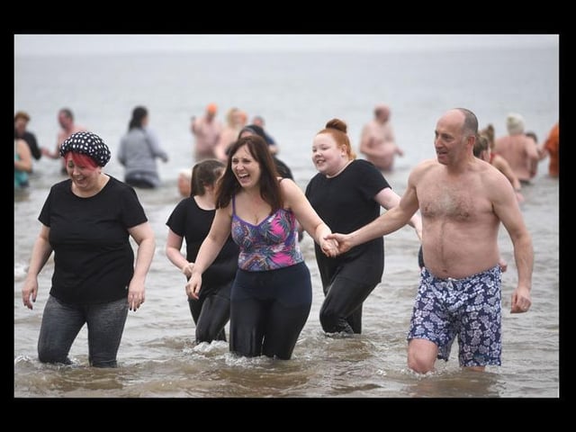 New Year's Day dip in Fleetwood