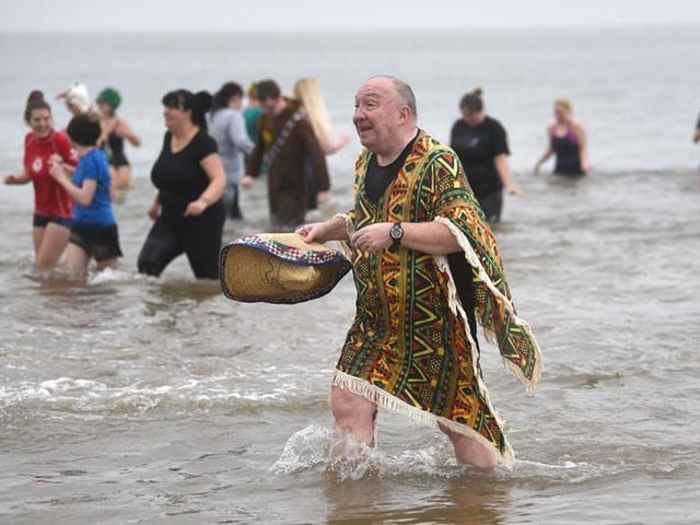 New Year's Day dip in Fleetwood