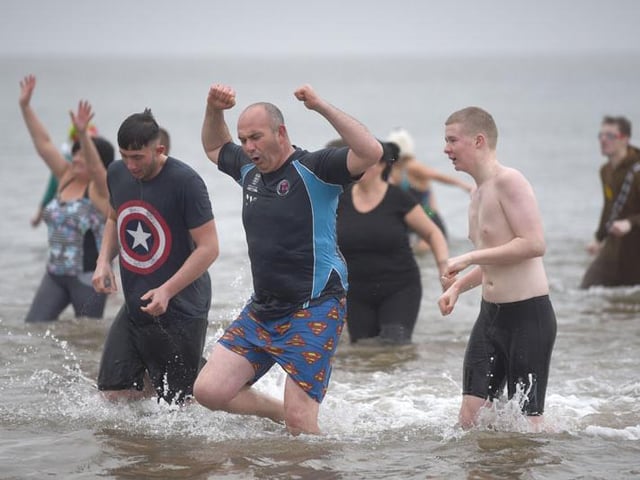 New Year's Day dip in Fleetwood