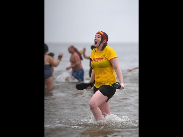 New Year's Day dip in Fleetwood