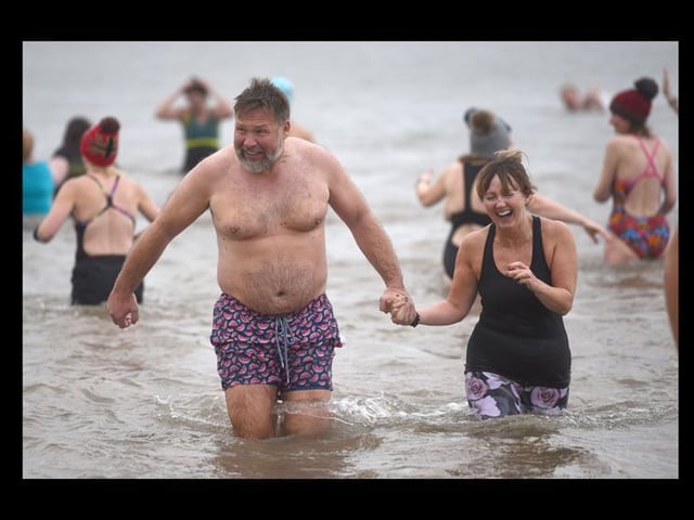 New Year's Day dip in Fleetwood