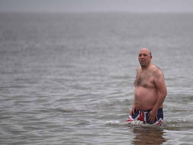 New Year's Day dip in Fleetwood