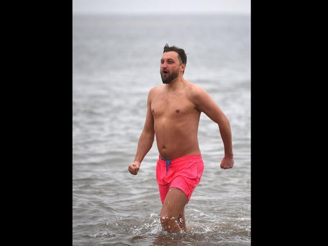 New Year's Day dip in Fleetwood