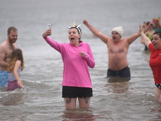 New Year's Day dip in Fleetwood