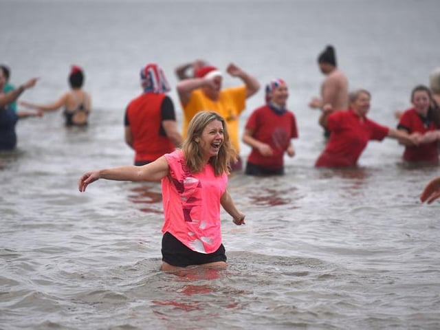 New Year's Day dip in Fleetwood