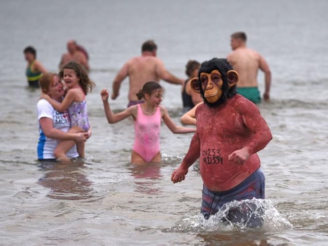 New Year's Day dip in Fleetwood