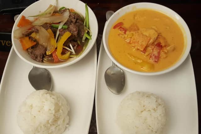 Stir fry and red curry