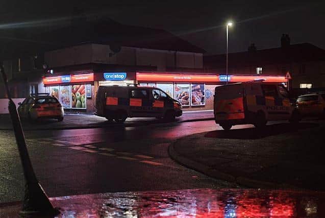 Police at the scene of the armed robbery in Lindel Road, Fleetwood on Saturday (January 4). Credit: James Cooper