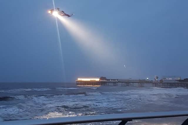 The Coastguards helicopter from North Wales joined the search   Picture: Fleetwood Coastguard