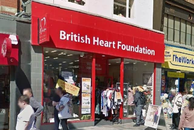He also targeted the British Heart Foundation on Church Street
