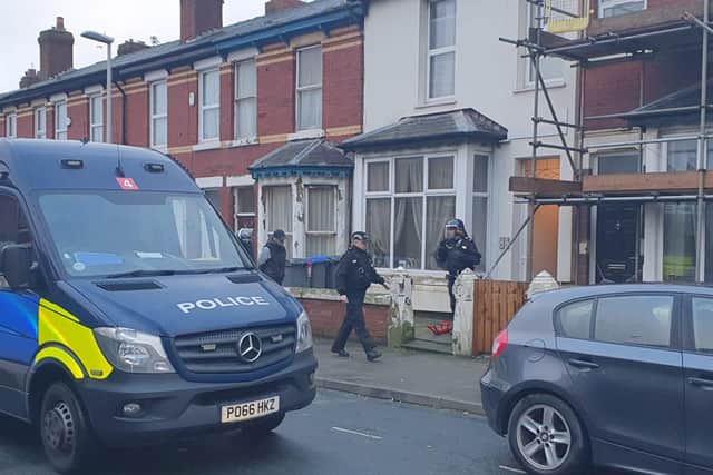 Police on Butler Street this morning where a property was raided as part of a major operation targeting organised crime gangs