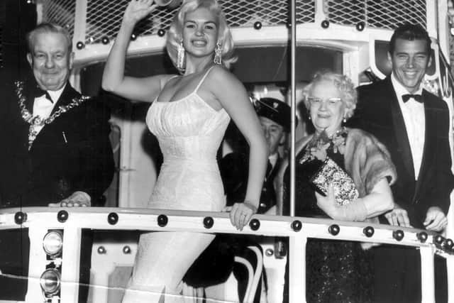 Hollywood star Jayne Mansfield at the 1959 Blackpool Lights switch-on photographed by Gary Talbot