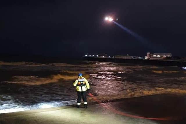 The Coastguard helicopter was involved with the search along with RNLI and Coastguard teams CREDIT: HM Coastguard Fleetwood
