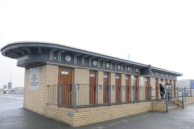 The public toilets on Blackpool's Central Car Park in May 2018, before turnstiles and a two-metre-tall fence were built there to stop people dodging the 20p fee to use them (Picture: JPIMedia)
