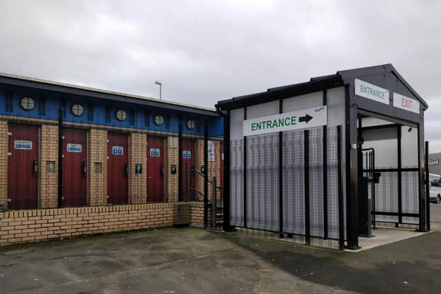 Turnstiles and a cage have been built around the public toilets on Blackpool's Central Car Park, next to Bonny Street and across from the Coral Island arcade (Picture: Michael Holmes for JPIMedia)