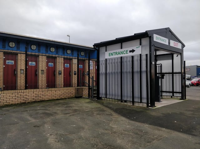 Turnstiles and a cage have been built around the public toilets on Blackpool's Central Car Park, next to Bonny Street and across from the Coral Island arcade (Picture: Michael Holmes for JPIMedia)