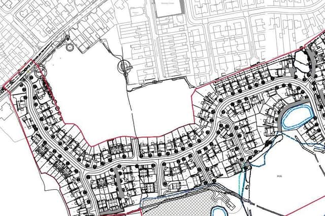 Story Homes wants to build up to 187 new homes, access roads, open space, landscaping, a two form entry primary school, and 374 car parking spaces on land off Blackpool Road, Carleton (Picture: Wyre Council/Story Homes)
