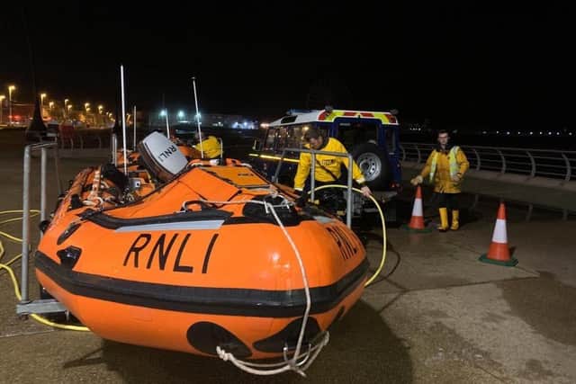 RNLI volunteers in Blackpool were called out at 11pm last night (January 14) to reports of a person in the water near the Sandcastle. Pic: RNLI Blackpool
