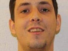 Steven Peter Flynn (pictured) is described as white, around 5ft 9ins tall, of medium build, with brown hair and brown eyes. (Credit: Lancashire Police)