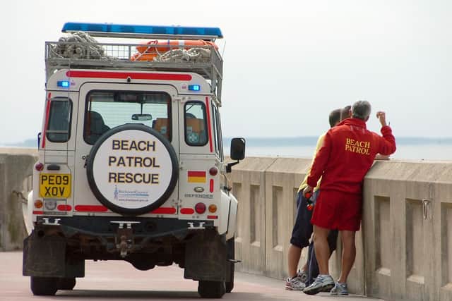 Our photograph shows a previous Beach Patrol vehicle on the Prom