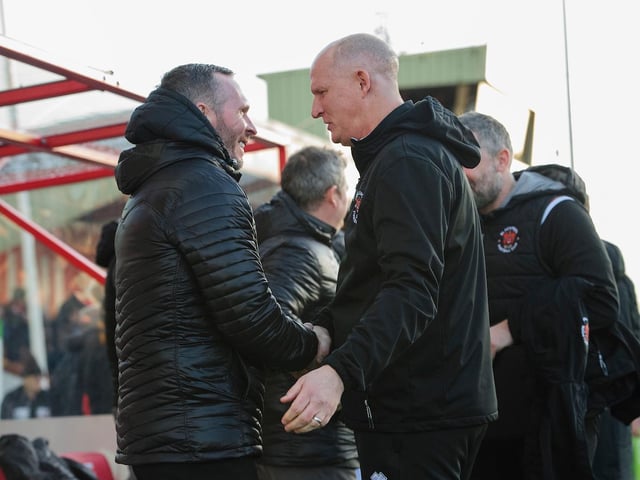 Lincoln boss Michael Appleton with Simon Grayson