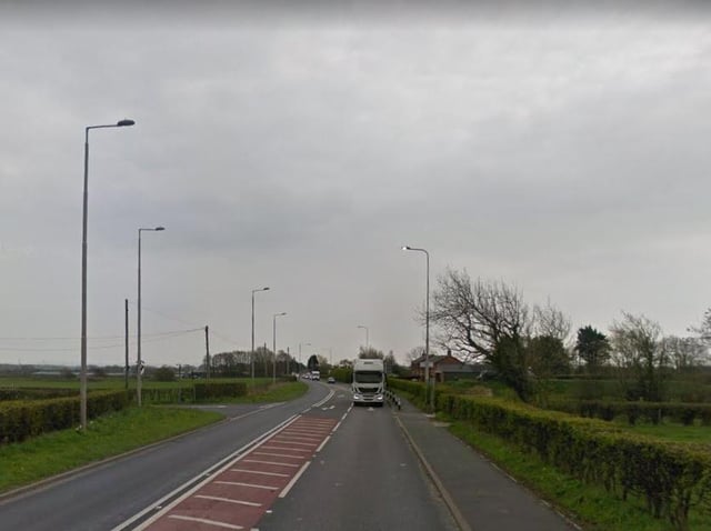 The A585 Fleetwood Road in Thistleton has been blocked both ways after a crash in Thistleton Road this morning (January 20). Pic: Google