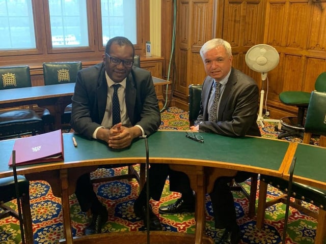 Fylde MP Mark Menzies in a meeting with Kwasi Kwarteng over the issue of fracking