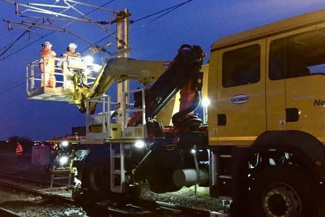 Engineers worked overnight to repair the cables. Picture by Network Rail