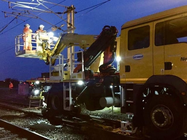 Engineers worked overnight to repair the cables. Picture by Network Rail