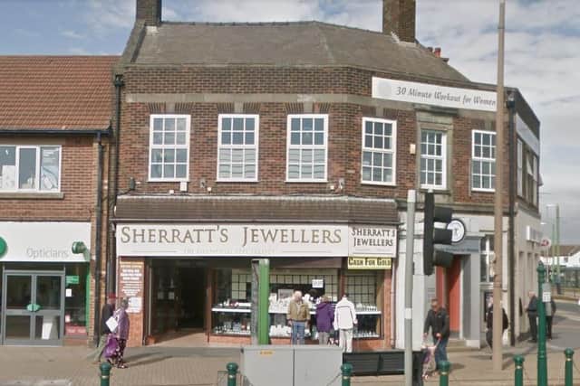 Sherratt's Jewellers at the junction of Victoria Road West and Rossall Road, Cleveleys was broken into at around 5.45am this morning (January 24). Pic: Google