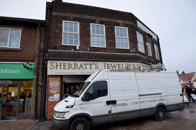 Intruders attempted to forcetheir way into Sherratt's Jewellers in Cleveleys.