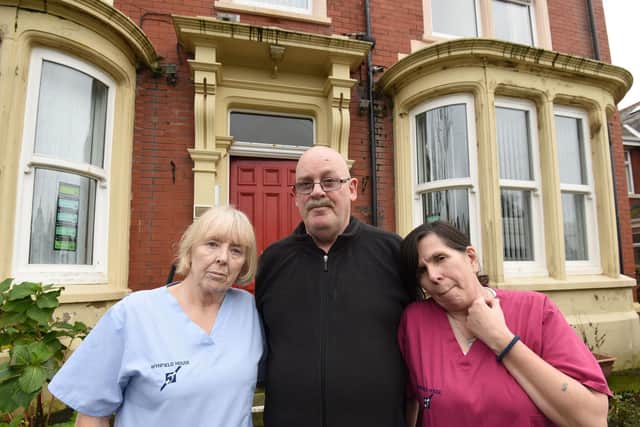 Wynfield House Home for the Deaf on Newton Drive is closing down due to a lack of funding. Pictured are chairman Peter Hunt with staff members June Harper and Jackie Shaw.