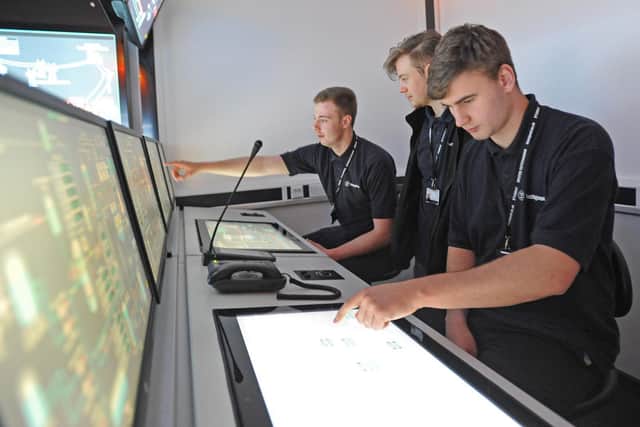 Apprentices training at Blackpool and The Fylde College's Lancashire Energy HQ at Squires Gate