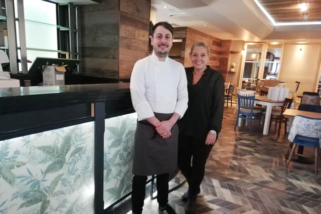 Owner of Thyme Restaurant Catherine Stringer with executive chef Michael Clay.