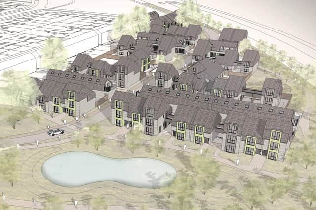 An artist's impression of new council homes proposed for Troutbeck Crescent, Mereside