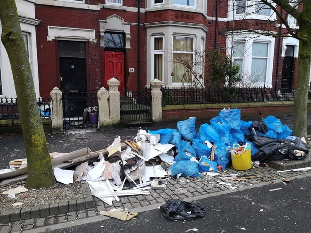The untidy mess left on Bold Street in Fleetwood