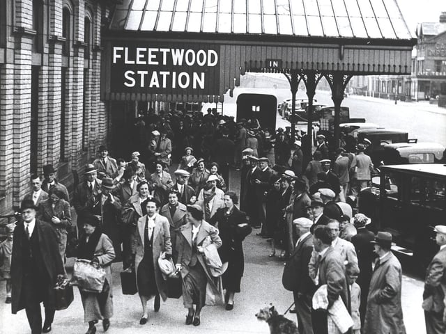 A busy scene outside the station. Photo courtesy of Mrs Childe