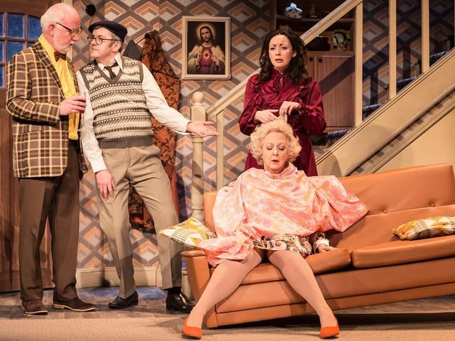 Joe Pasquale as the loveable but accident-prone Frank Spencer, Sarah Earnshaw as his long-suffering wife Betty and Susie Blake as disapproving mother-in-law, Mrs Fisher.