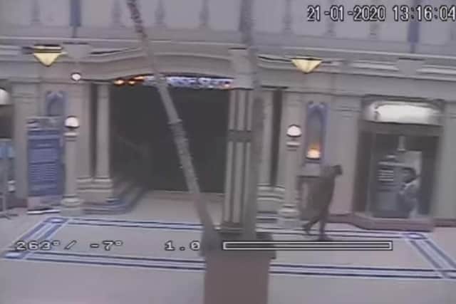 The theft took place at 1.15pm on Tuesday, January 21 inside the entrance to the Spanish Suite at the Winter Gardens in Blackpool