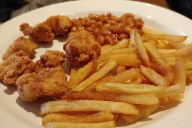 The children's poppin' chicken, fries, and baked beans at the Red Lion pub, Devonshire Road, Bispham (Picture: Michael Holmes for JPIMedia)