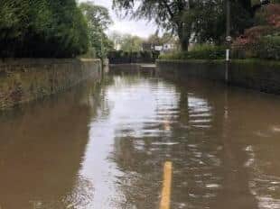 ...but even after flood defences were introduced, it remains at risk as here on Grape Lane in September 2019... (image courtesy of Kath Almond)