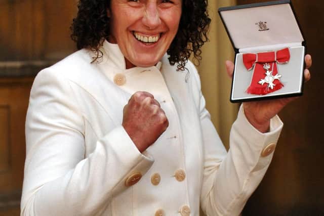 Jane Couch with her MBE in 2007. PA picture