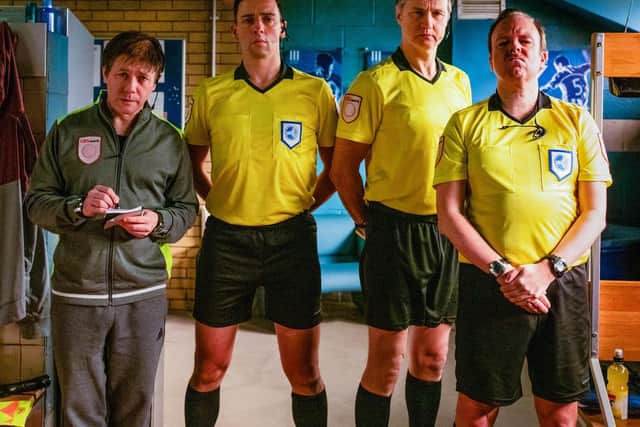 Reece Shearsmith, Ralf Little, David Morrissey and Steve Pemberton in Inside No.9, which returned for a fifth series this week. Picture: BBC / Sophie Mutevelian