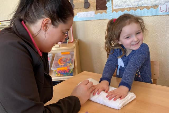 Peekaboo nursery in Cleveleys created a spa in preschool for Children's Mental Health Week 2020. Credit: Peekaboo Nursery