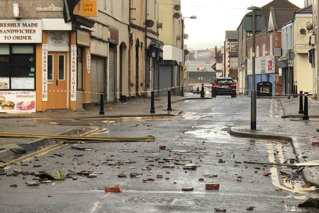 The aftermath of Storm Ciara in Dale Street