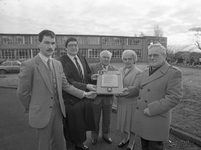 Bereaved parents Norah and William Rigby went back to their dead son's school to inspire another generation of pupils. The couple from Wesham, near Preston, handed over a commemorative plaque designed by friends, in memory of RAF sergeant David Rigby who died in a helicopter crash. The plaque will hang in the chapel of St Bede's RC High School, Lytham, where he was a pupil 10 years ago