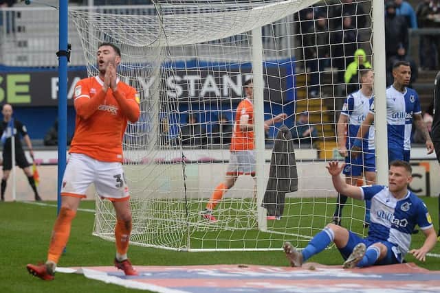 Gary Madine was replaced at half-time on Saturday despite scoring Blackpool's early goal
