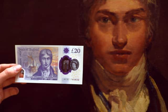 The new 20 note features artist JMW Turner